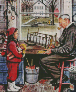 Grandpa In Workshop Art Diamond Painting