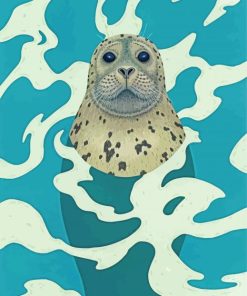 Harbor Seal Illustration Diamond Painting