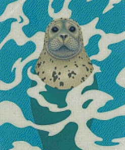 Harbor Seal Illustration Diamond Painting