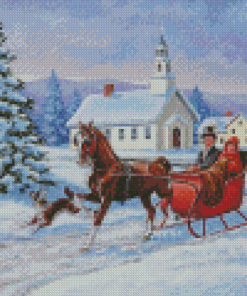 Horse And Sleigh Diamond Painting