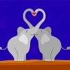Illustration Elephant Love Diamond Painting