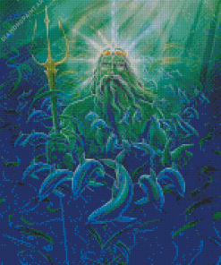 King Neptune And Dolphins Diamond Painting