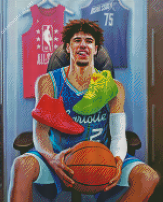 Lamelo Ball Basketballer Art Diamond Painting