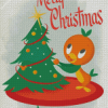 Merry Christmas The Orange Bird Diamond Painting