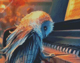 Music And Owl Art Diamond Paintings