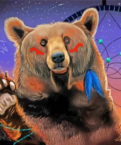 Native Bear Animal Art Diamond Painting