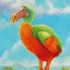 Orange Green Dodo Bird Diamond Painting