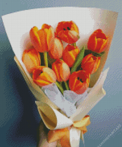 Orange Tulips Flowers Diamond Painting