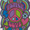 Peace Love Hippie Illustration Diamond Painting