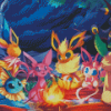 Pokemon Eeveelution Campfire Diamond Painting