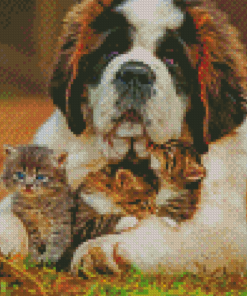 Puppy And Kittens Diamond Painting