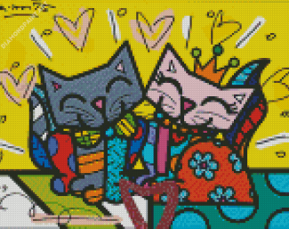 Romero Britto Cats Diamond Painting