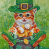 St Patrick Kitten Diamond Painting