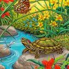 The Red Eared Slider Turtle Diamond Painting