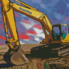 Track Excavator Construction Equipment Diamond Painting