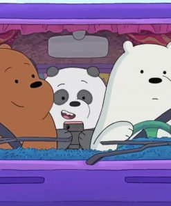 We Bare Bears Characters In The Car Diamond Painting