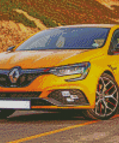 Yellow Renault Megane Car Diamond Painting