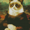 Aesthetic Cat Mona Lisa Diamond Painting