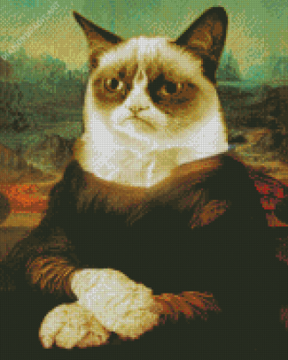 Aesthetic Cat Mona Lisa Diamond Painting