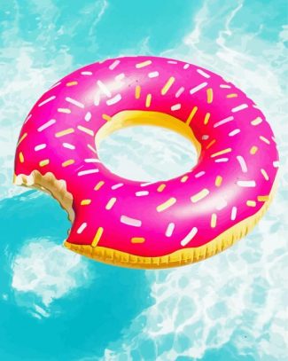 Aesthetic Pink Donut In Pool Diamond Paintings