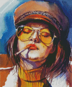 Aesthetic Smoker Lady Diamond Painting