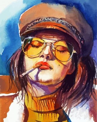 Aesthetic Smoker Lady Diamond Painting
