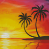 Aesthetic Sunset Palm Tree Diamond Painting