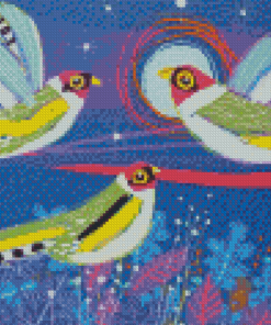 Aesthetic Three Birds Art Diamond Paintings