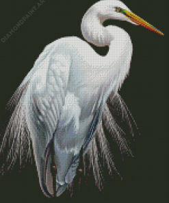 Aesthetic White Egret Bird Diamond Paintings