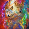 Aesthetic Wolf In Dream Catcher Diamond Painting