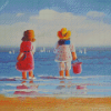 Aesthetic Children On Beach Art Diamond Paintings