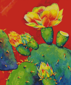 Aesthetic Flowers On Cactuses Diamond Painting