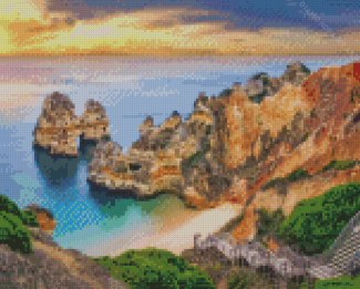 Algarve Beach At Sunset Diamond Painting