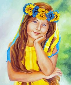 Beautiful Girl In Yellow Dress Diamond Painting