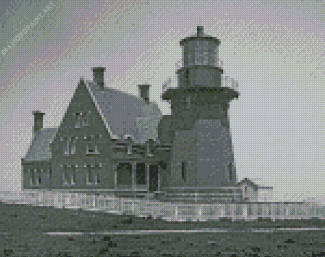 Black And White Block Island Lighthouse Diamond Painting