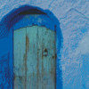 Blue House With Blue Door Diamond Paintings