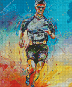 Colorful Man Running Diamond Painting