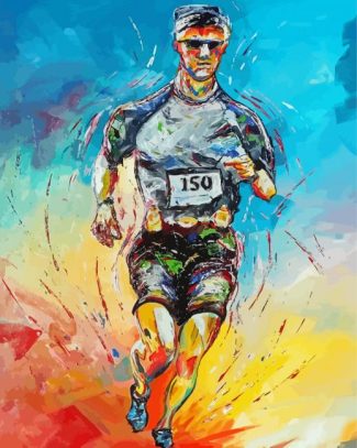 Colorful Man Running Diamond Painting
