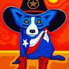 Cowboy Blue Dog Diamond Painting