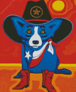 Cowboy Blue Dog Diamond Painting