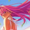 Girl Anime Pink Hair Diamond Painting