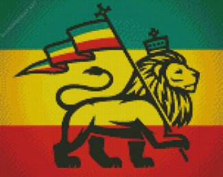 Jamaican Lion Flag Diamond Painting
