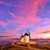 La Mancha Windmills At Sunset Diamond Painting