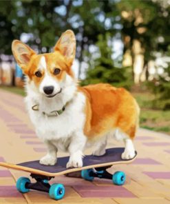 Little Dog Skateboard Diamond Painting