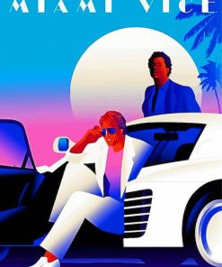 Miami Vice Illustration Poster Diamond Painting
