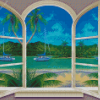 Paradise Window Beach Diamond Paintings