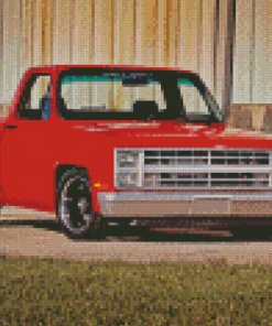 Red C10 Chevy Truck Diamond Paintings