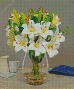 White Lilies In Jug Diamond Painting