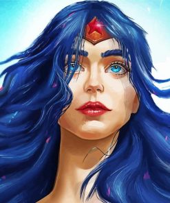 Wonder Woman Blue Eyes Diamond Painting