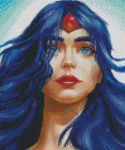 Wonder Woman Blue Eyes Diamond Painting